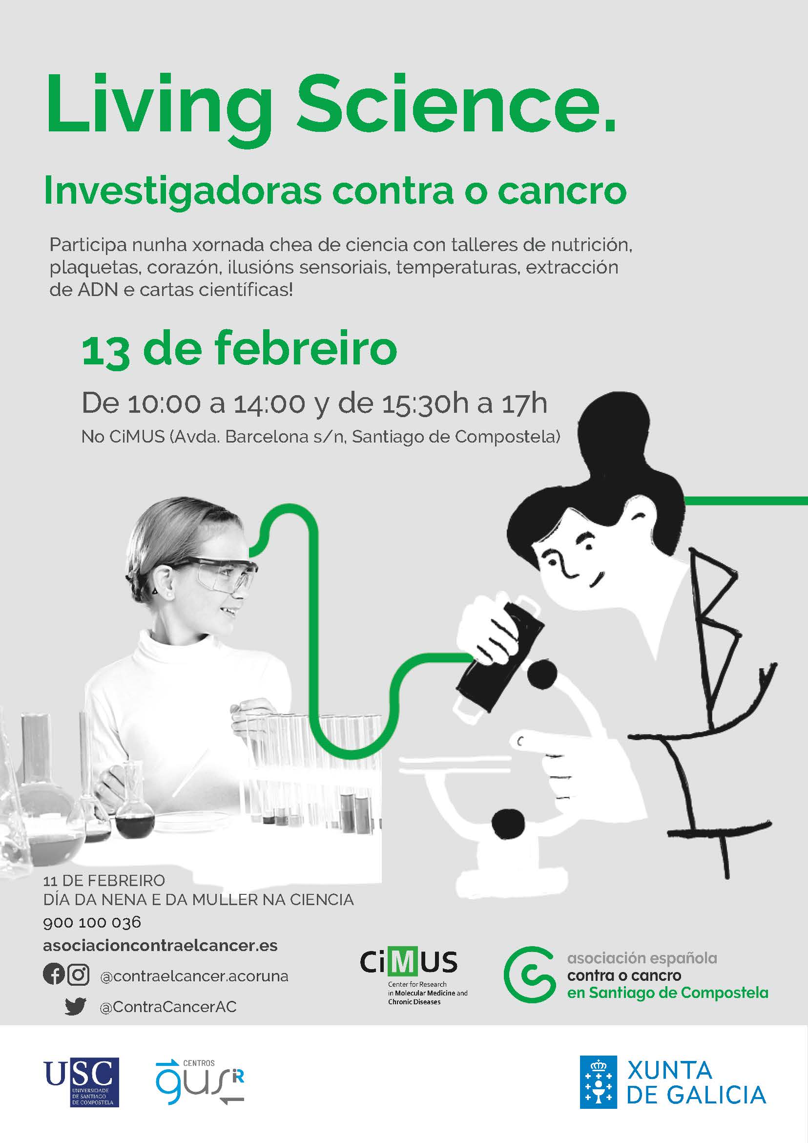 El CiMUS de la USC y la Asociación Española Contra el Cáncer acercan a los más jóvenes la ciencia con talleres de nutrición, extracción de ADN o ilusiones sensoriales